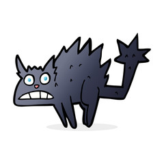 cartoon frightened black cat