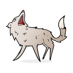 cartoon snapping wolf