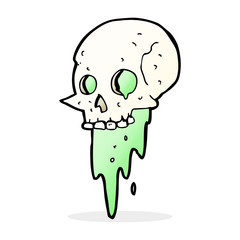 gross halloween skull cartoon