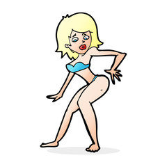 cartoon woman in bikini