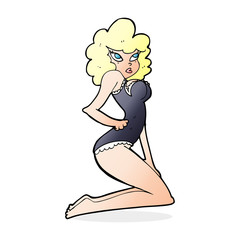 cartoon pin-up woman