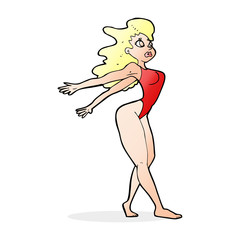 cartoon sexy woman in swimsuit