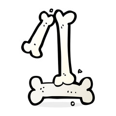 cartoon halloween bone number