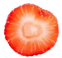 strawberry slice isolated on the white background