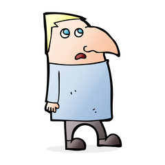 cartoon worried man