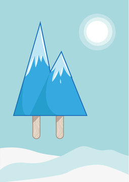 recommend clip art: Mountain Peaks made of icy pop or ice block. Editable Clip Art. 
                    