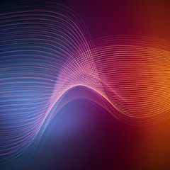 Neon abstract background vector concept of transparent wave