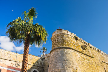 Obraz premium Architectural details of old fortress Bastione San Remy, in Cagliari, Sardinia, Italy