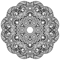 Vector henna tatoo mandala. Mehndi style.
