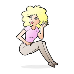 cartoon woman listening