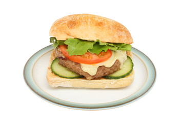 Burger on a plate