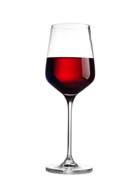 Red Wine In A Glass Isolated On White Background