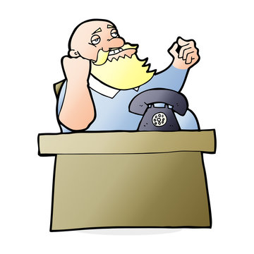 recommend clip art: cartoon arrogant boss man