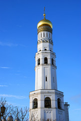 Fototapeta na wymiar Ivan Great bell tower of Moscow Kremlin. Color photo.
