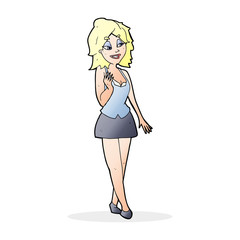 cartoon attractive office woman