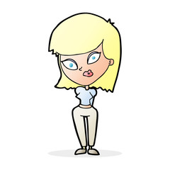 cartoon confused woman
