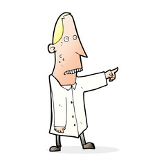 cartoon ugly man pointing