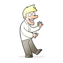 cartoon excited man