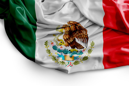 Mexican flag on white background