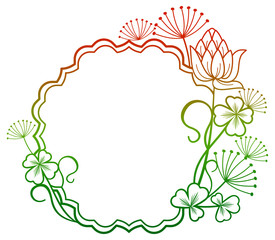 Beautiful floral frame with gradient fill. Raster clip art.