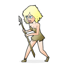 cartoon cave girl