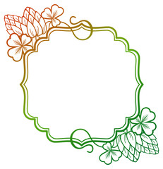 Fototapeta na wymiar Beautiful floral frame with gradient fill. Raster clip art.