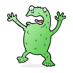 cartoon frightened frog