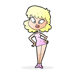 cartoon woman with hands on hips
