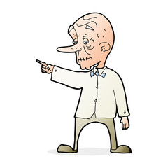 cartoon old man pointing