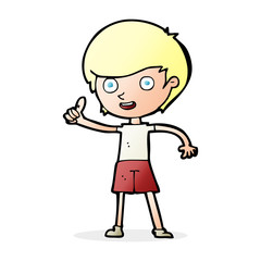 cartoon boy giving thumbs up symbol