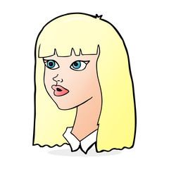 cartoon pretty girl with long hair
