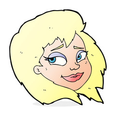 cartoon happy female face