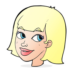 cartoon happy female face