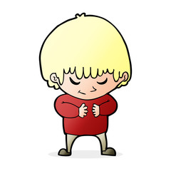 cartoon shy boy