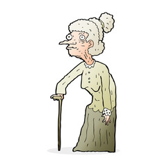 cartoon old woman