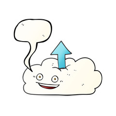 speech bubble cartoon upload to the cloud