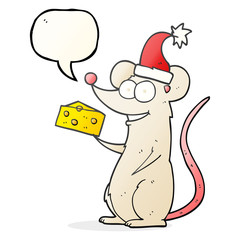 speech bubble cartoon christmas mouse
