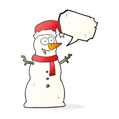 speech bubble cartoon snowman