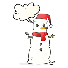 speech bubble cartoon snowman