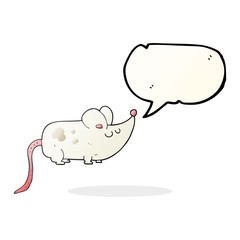 cute speech bubble cartoon mouse