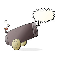 speech bubble cartoon cannon