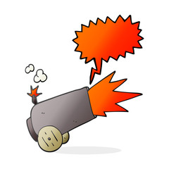 speech bubble cartoon cannon firing