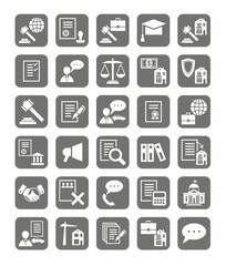 Legal services, the icons, monochrome. 