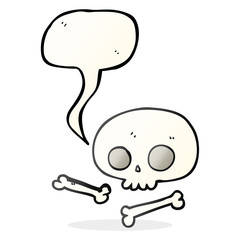 speech bubble cartoon skull and bones