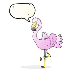 speech bubble cartoon flamingo