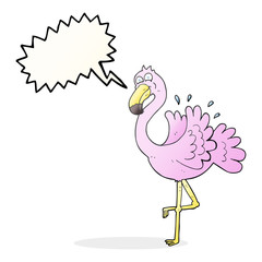 speech bubble cartoon flamingo