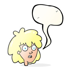 speech bubble cartoon female face