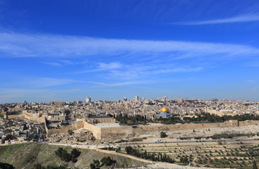 Fototapeta na wymiar Jerusalem old city panorama
