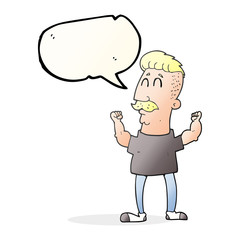 speech bubble cartoon celebrating man