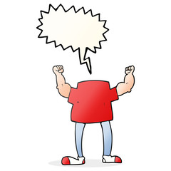 speech bubble cartoon headless man